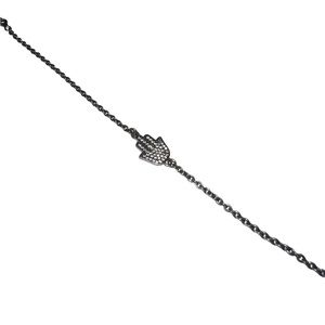 Silver Lucky Hamsa Hand Braclet